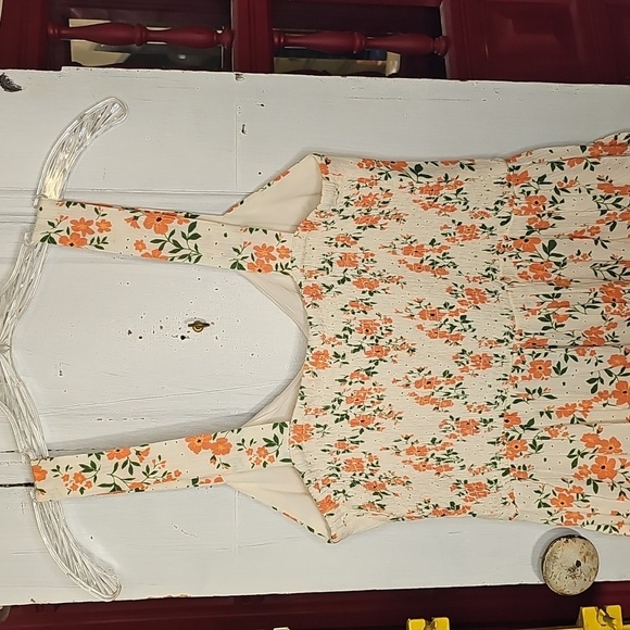 NWT Market & Spruce Womens Off White Dusty Orange & Green Sleeveless Jumpsuit M - Picture 2 of 6